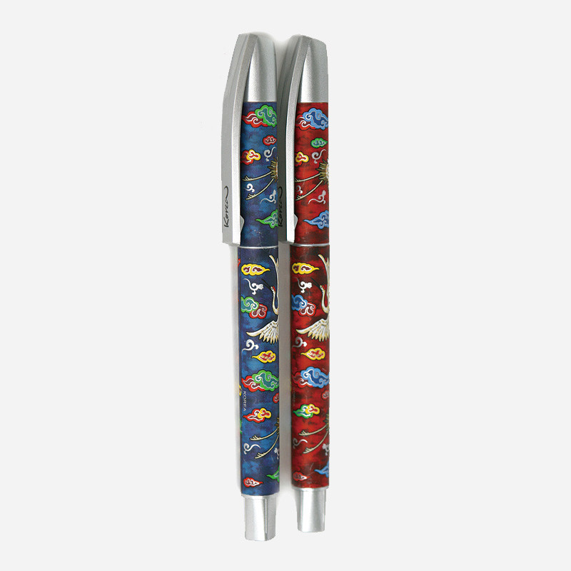 전통무늬펜2종-운학 - 전통 느낌의 운학이 그려져 있는 펜