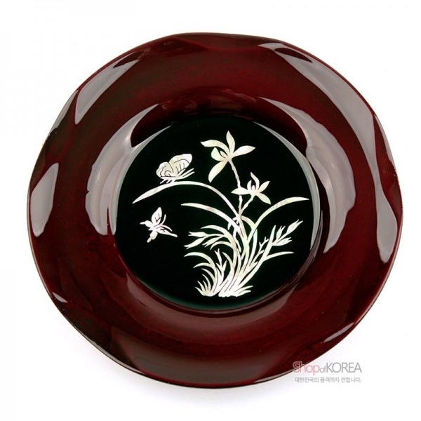 나전칠기 난초 컵받침 4종세트 - 나전칠기로 제작된 고급 컵받침 세트