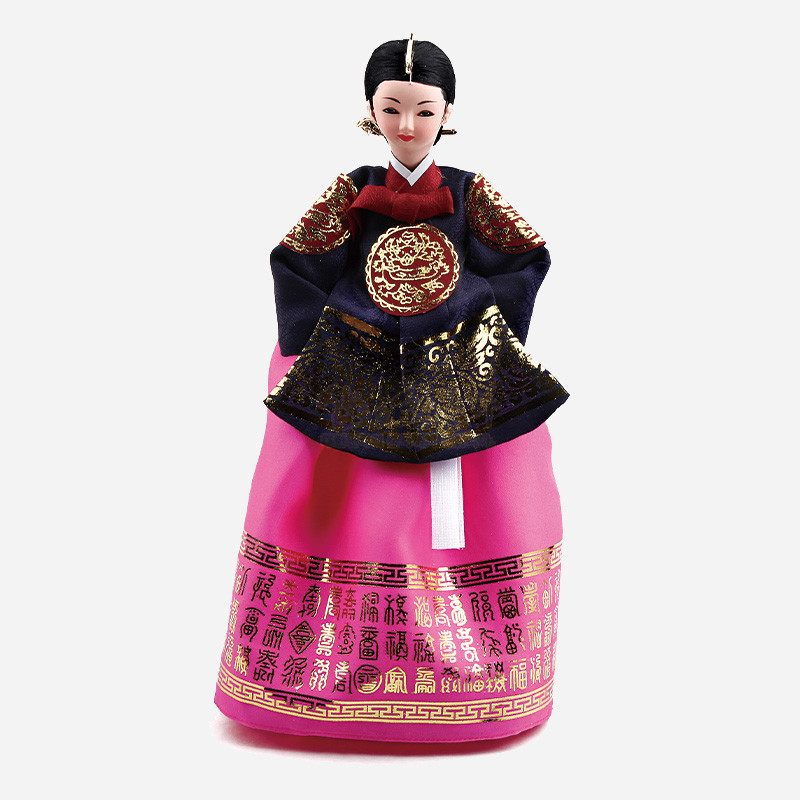 한복인형-귀부인[분홍치마] - 한국의 전통의복을 재현한 한복인형