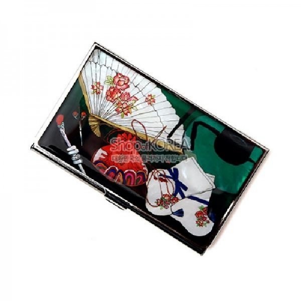 명함케이스와 볼펜2종세트-꽃버선부채 - 실속넘치는 명함케이스 볼펜세트