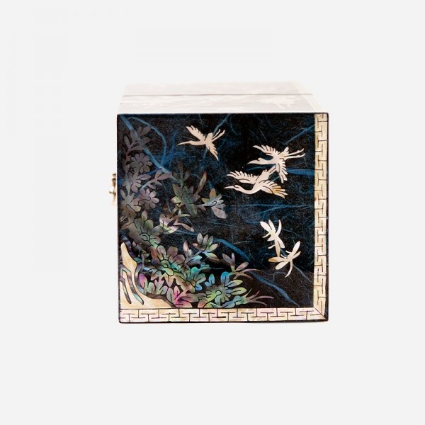 한지쌍합-송학(청색) - 나전칠기 동양의 민화를 그리다