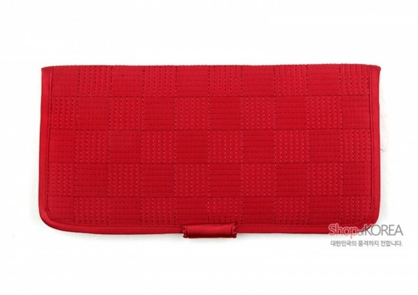 [소산당]누비수 단색 장지갑- 적색 - 전통 디자인의 실용적인 지갑