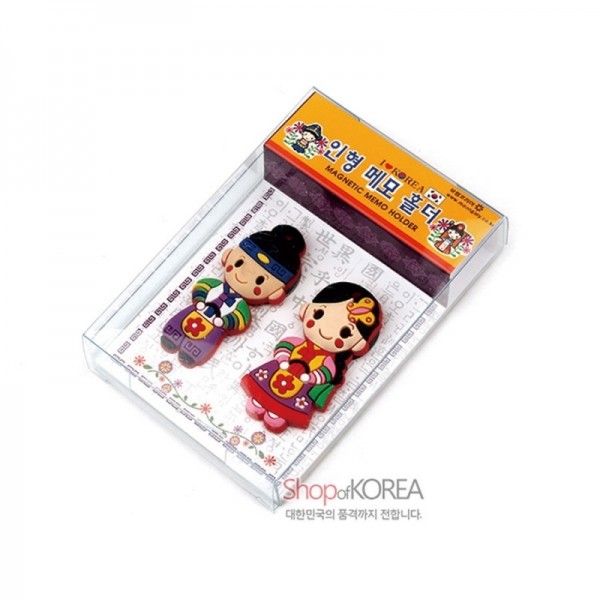 입체메모홀더 2p-색동소년소녀 - 전통인형 디자인 메모자석