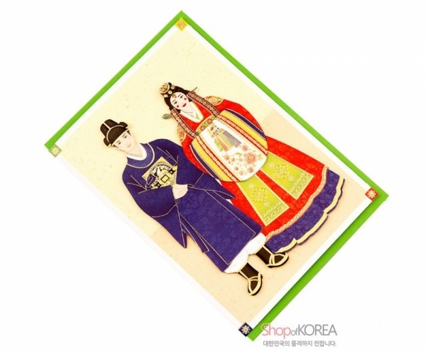 전통 한복카드-신랑신부 - 한복 문화상품