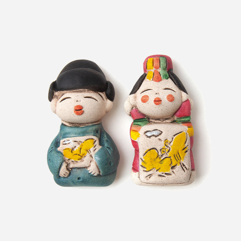 냉장고 자석 황토-신랑신부 - 늘 생활속에 함께하는 한국적인 선물