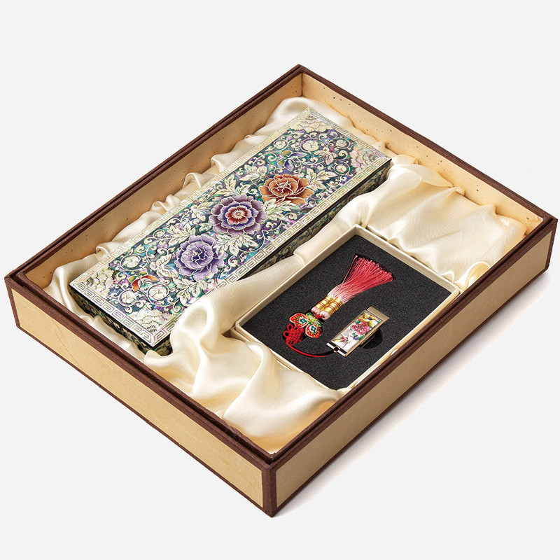 자개필함세트-나전으로 핀 모란(필함,usb32G) - 목단과 나비의 화려한 나전칠기 필함+usb 2종세트