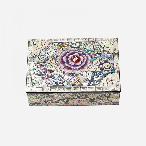 자개필함세트-나전으로 핀 모란(필함,명함함,명함케이스) - 목단과 나비의 화려한 나전칠기 필함 3종세트 필함+명함함+명함케이스