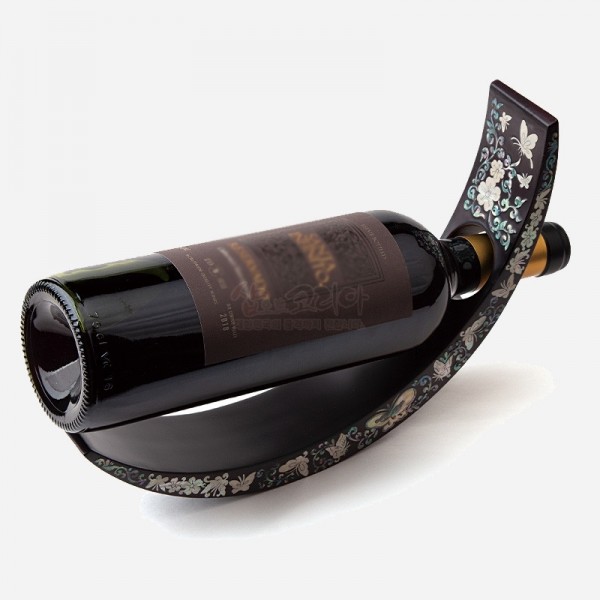 나전칠기 와인홀더 - 나비 무광(짙은갈색) - 한국전통의 나전칠기로 제작된 와인홀더