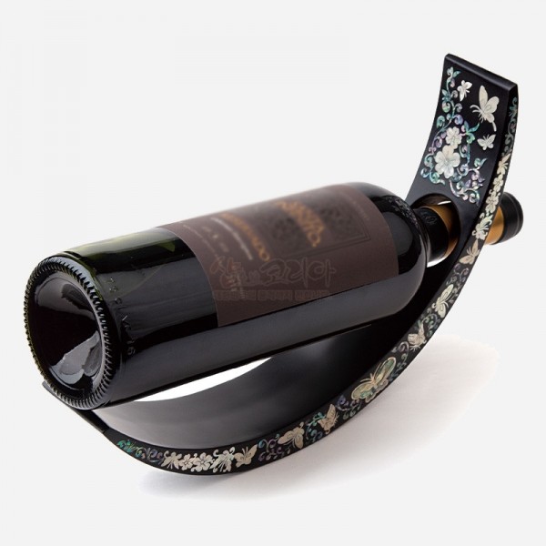 나전칠기 와인홀더 - 나비(무광흑색) - 한국전통의 나전칠기로 제작된 특별한 와인홀더