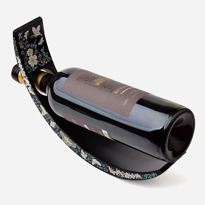 나전칠기 와인홀더 - 나비(무광흑색) - 한국전통의 나전칠기로 제작된 특별한 와인홀더