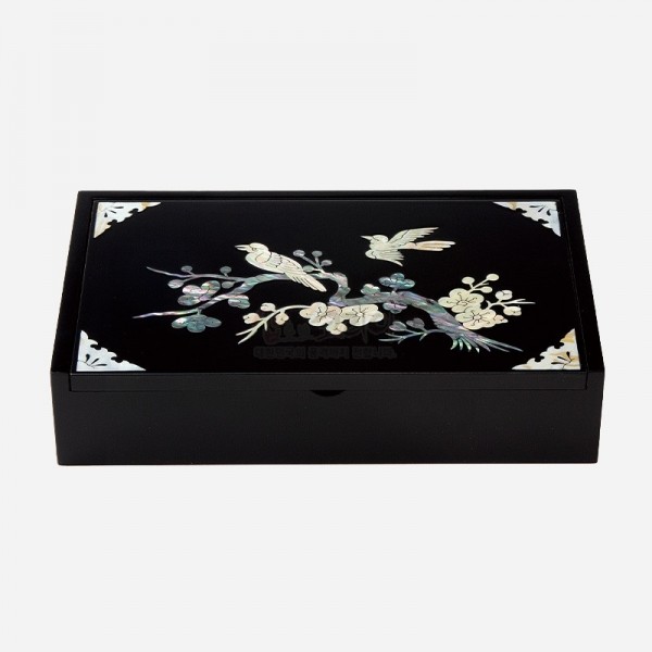 나전칠기 상감 메모함 - 매조 - 상감 기법을 제작된 메모함