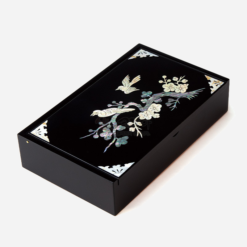 나전칠기 상감 메모함 - 매조 - 상감 기법을 제작된 메모함