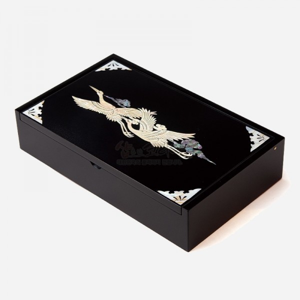 나전칠기 상감 메모함 - 구름학 - 상감 기법을 제작된 메모함