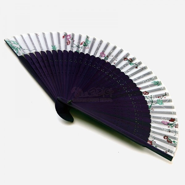 작은 실크수공부채-매화 - 작고 고급스러운 수공예 실크부채