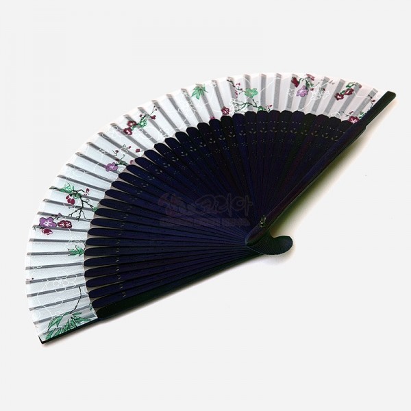 작은 실크수공부채-매화 - 작고 고급스러운 수공예 실크부채