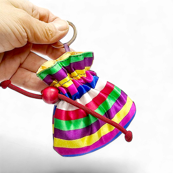 색동 복주머니 키링 - 복을 부르는 예쁜 한국전통 색동 복주머니