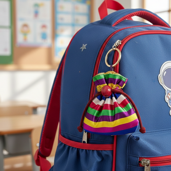 색동 복주머니 키링 - 복을 부르는 예쁜 한국전통 색동 복주머니