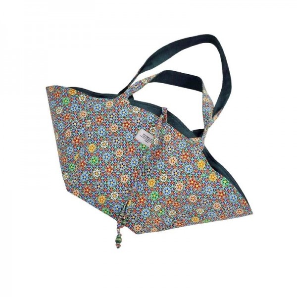 오색단청 카바스 빅백 - 단청의 해모양과 꽃모양의 한국전통 핸드백