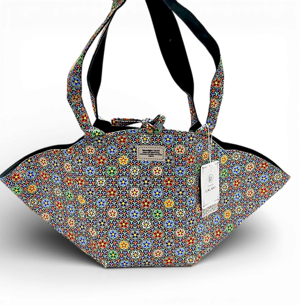 오색단청 카바스 빅백 - 단청의 해모양과 꽃모양의 한국전통 핸드백