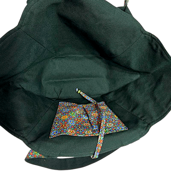 오색단청 카바스 빅백 - 단청의 해모양과 꽃모양의 한국전통 핸드백