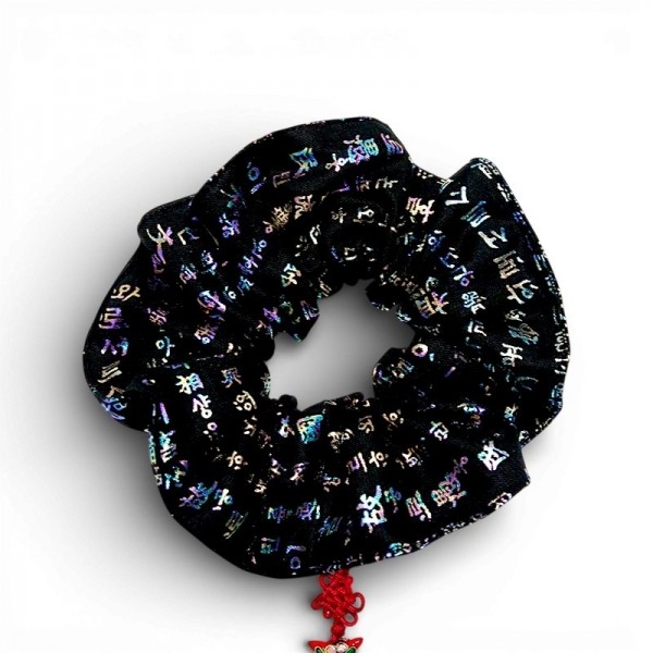 은빛 훈민정음 헤어밴드 - 은빛 나전칠기의 화려한 느낌으로 만든 헤어 곱창밴드