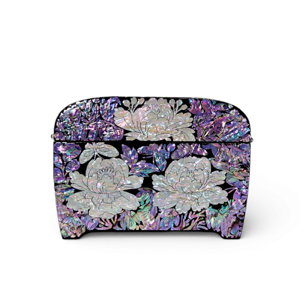 자개 좌보석 굴림 목단꽃 - 한국의 나전칠기, 작은 화원을 품다