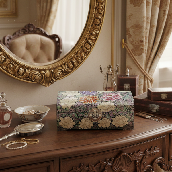 자개 좌보석 굴림 목단꽃 - 한국의 나전칠기, 작은 화원을 품다