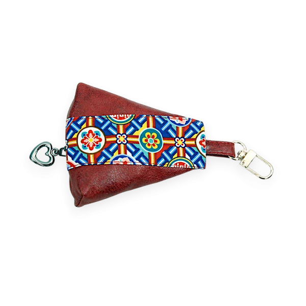전통단청 동전지갑(적색) - 단청 무늬를 현대적인 감각으로 만든 삼각형 동전지갑