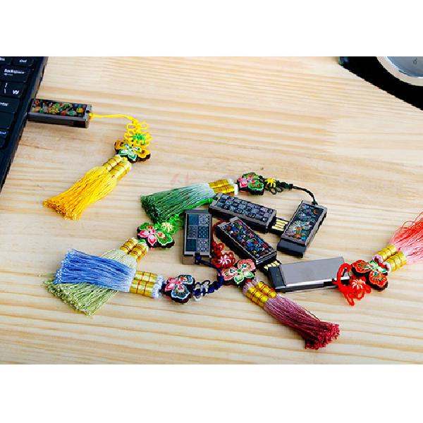 USB 자개메모리 4G-훈민자음 매듭 (백) - 한국의 멋이 담긴 자개USB메모리