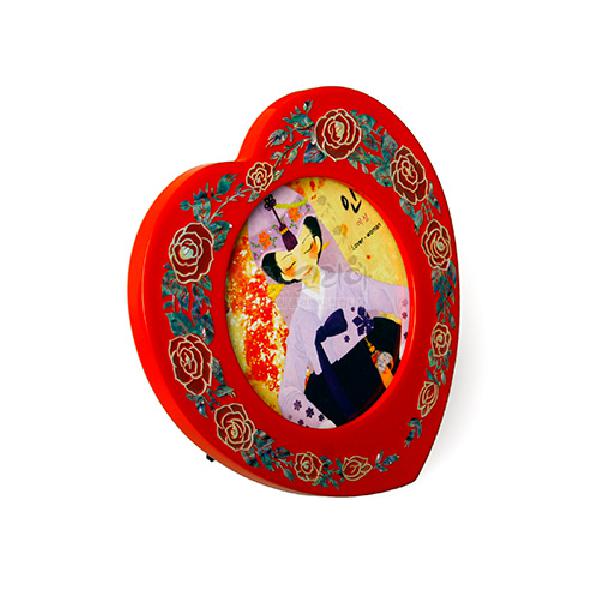 장미문 나전탁상액자[적색] - 고급스러운 디자인의 탁상용액자