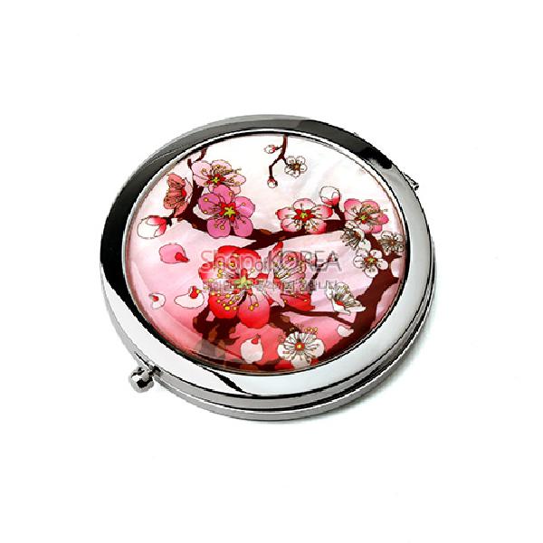원터치자개손거울-분홍매화 - 한국의 멋과 천연자개의 조화