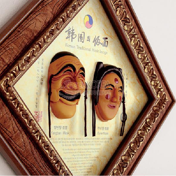 하회(河回) 탈액자-마름모 2형 - 한국의 멋 하회탈 액자