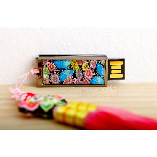 USB 자개메모리 4G-청나비 매듭 - 한국의 멋이 담긴 자개USB메모리