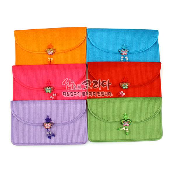 [소산당]누비수(秀) 지갑大-나비매듭[연두색] - 나비 매듭을 예쁘게 만든 누비수지갑