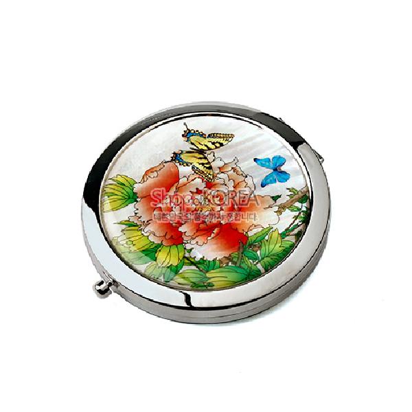 원터치자개손거울-목단꽃나비 - 한국의 멋과 천연자개의 조화