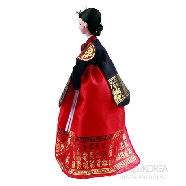 한복인형-귀부인[적색치마] - 한국의 전통의복을 재현한 한복인형