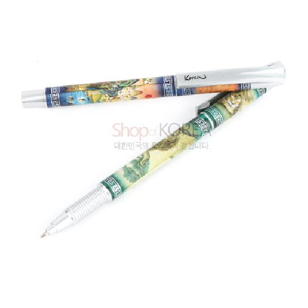 전통무늬펜2종-민화 - 십장생도와 작호도가 담긴 볼펜
