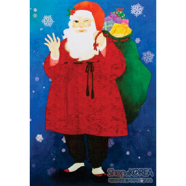 한국의 아침 엽서 시리즈 - 한복입은 산타할아버지 - 한국/한글/한복 전통문화상품