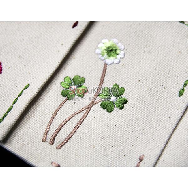 광목 식탁보 - 흰꽃 - 아름다운 전통무늬 식탁보