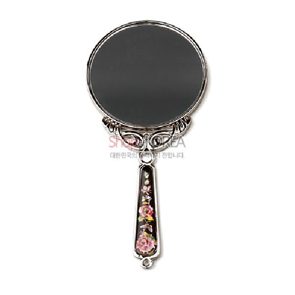나전 주머니 손거울-장미 - 자개 빛이 아름다운 손잡이 손거울