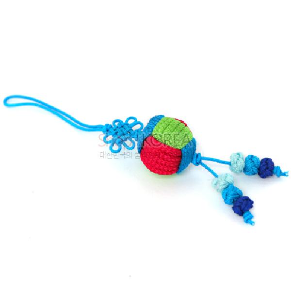 매듭 작은열쇠고리-매듭공[청색] - 귀엽고 깜찍한 매듭공이 인상적인제품