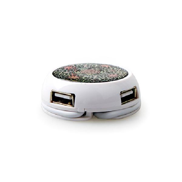 미니원형허브+USB 메모리(8G)-당초무늬 - 전통적인 디자인이 들어간 허브USB