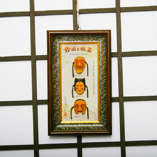 하회탈 3형 세로 액자 - 한국적인 하회탈 액자 상품