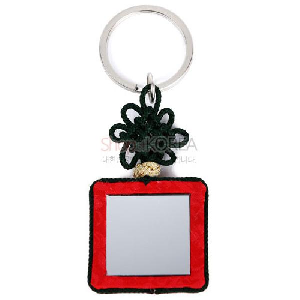 조각보열쇠고리[적색] - 조각보를 활용한 거울열쇠고리