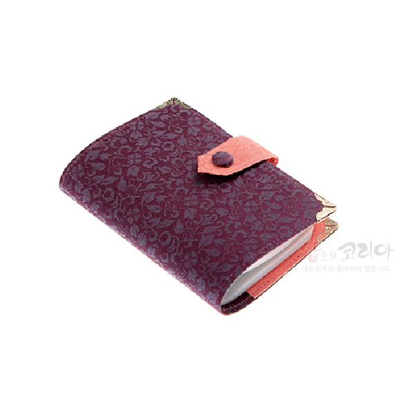 비단카드지갑-자색 - 전통무늬가 아름다운 비단카드지갑