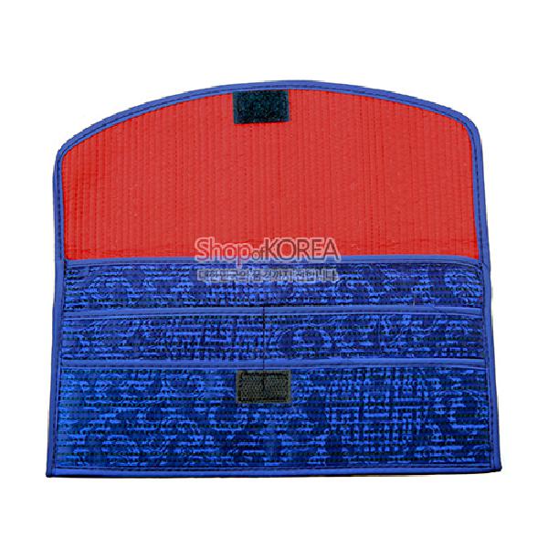 누비수(秀) 색동 장지갑[감색] - 예쁜 누비 색동무늬 장지갑