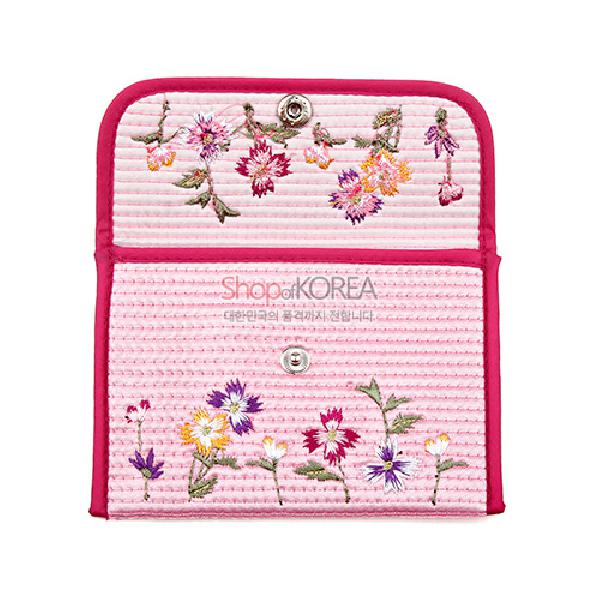 누비 똑딱이 동전지갑-연분홍 - 예쁜 꽃무늬에 자수지갑