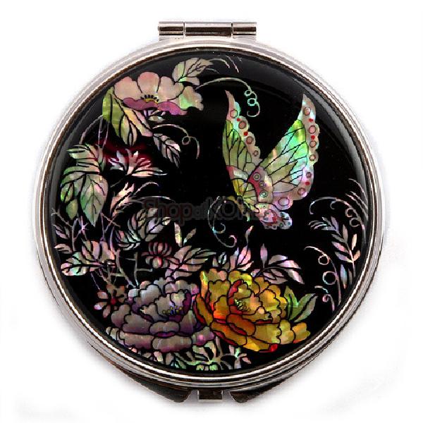 손거울大-목단나비2 - 큼직한 나비와 꽃이 아름다운 제품