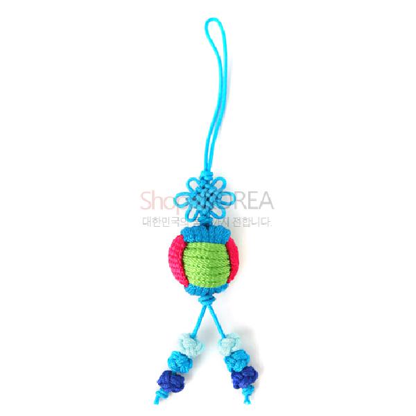매듭 작은열쇠고리-매듭공[청색] - 귀엽고 깜찍한 매듭공이 인상적인제품