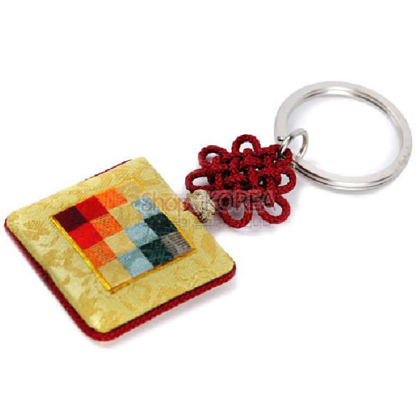 조각보열쇠고리[황색] - 조각보를 활용한 거울열쇠고리